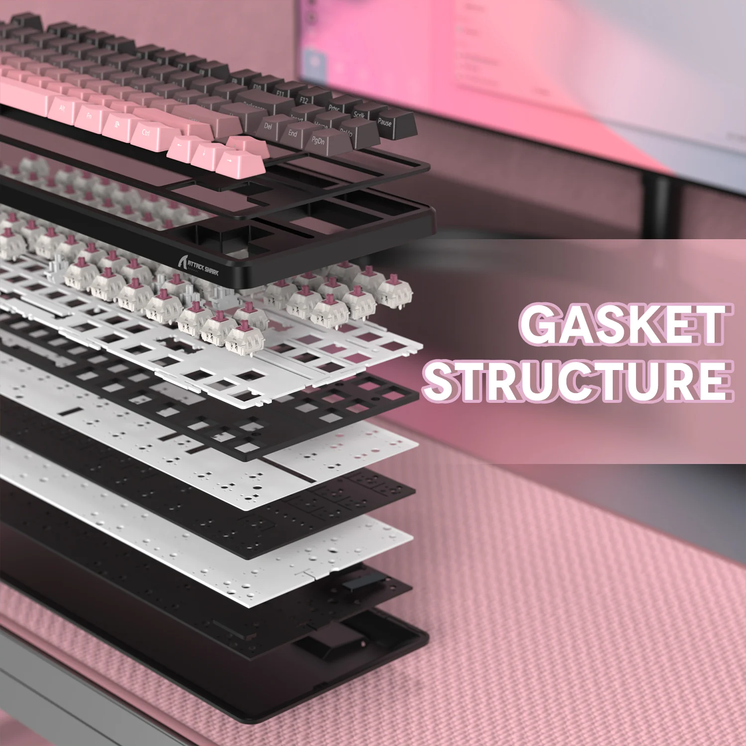 ATTACK SHARK X87 Tri-mode Gasket Mechanical Keyboard - Image 45