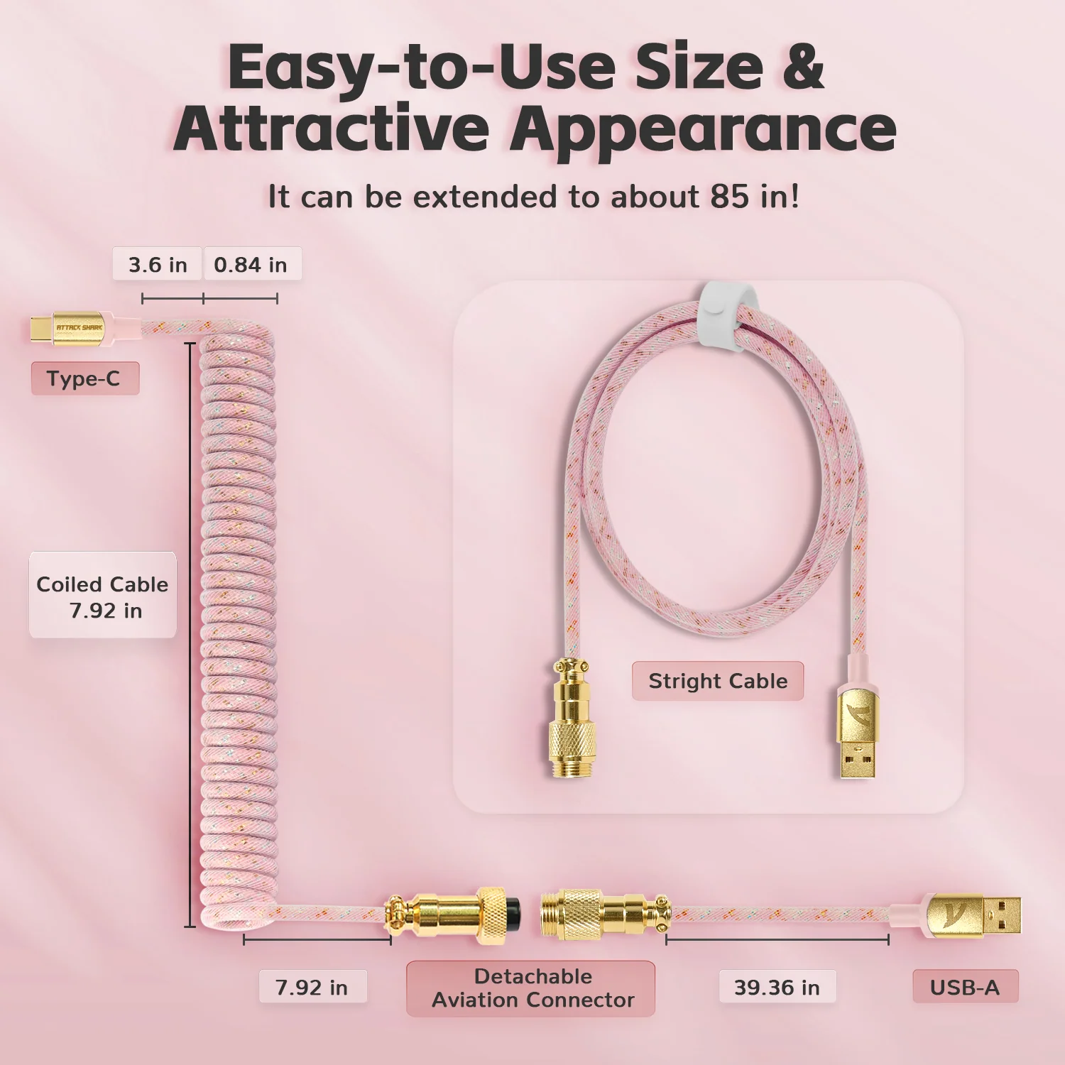 ATTACK SHARK C03 COILED CABLE - Image 52