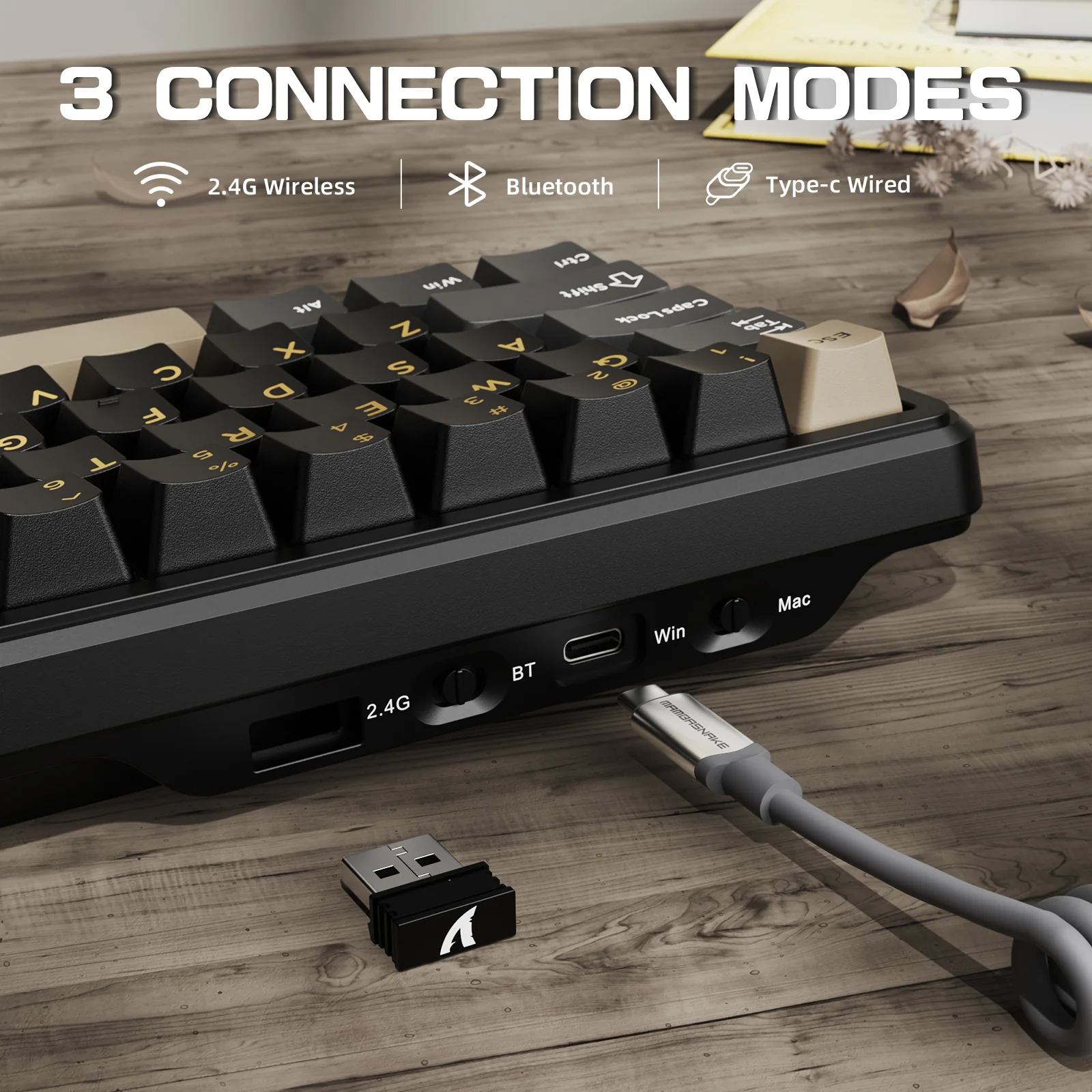 ATTACK SHARK X66 Wireless Mechanical Keyboard with 8K Coiled Cable - Image 12